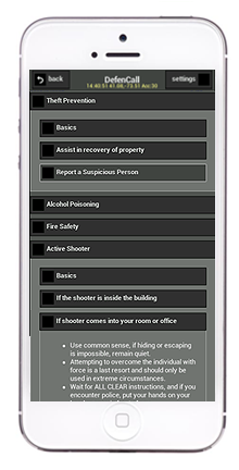 Your safety procedures included in app